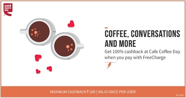 India Desire : Cafe Coffee Day Freecharge Offer : Get 100% Cashback At Cafe Coffee Day Via Freecharge